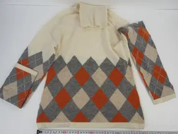 캐시미어 아가일 패턴 긴팔 니트