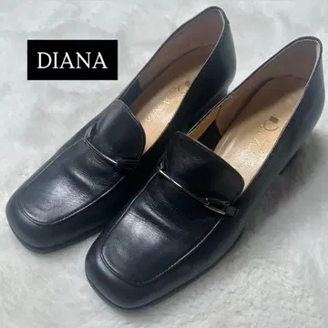 컨디션 최상 다이애나 비트 로퍼 블랙 21.5 가죽 스퀘어토