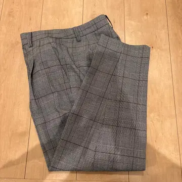 L'EQUIPE 체크 무늬 슬랙스 그레이 계열