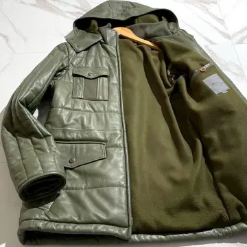 [ 미사용급 ] TENORAS 2way 가죽 자켓 양가죽 그린 L