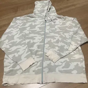 Champion 카모플라쥬 그레이 풀 집업 후드티 3L 빅 사이즈