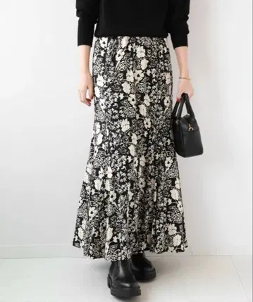 저널 스탠다드 리룸 레트로 플라워 프린트 머메이드 스커트