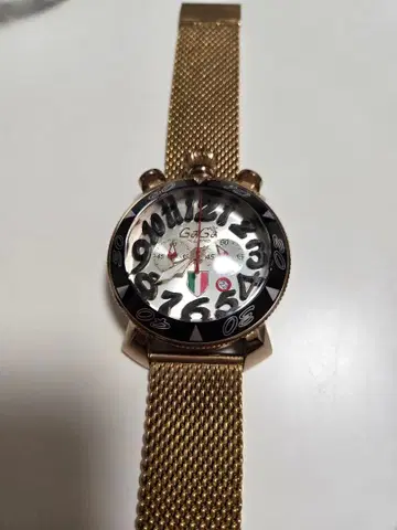 GaGa Milano MM48 크로노그래프 손목시계 골드