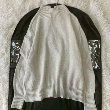 UNTITLED 코튼 울 하이넥 니트 스웨터