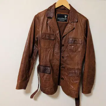 goosecraft 브라운 가죽 블레이저