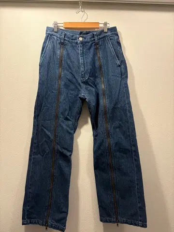 HARE 프론트 ZIP 배기 데님