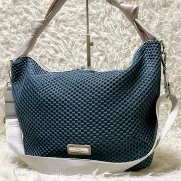 EVEX by KRIZIA 메쉬 숄더백 2way 인조 가죽 네이비