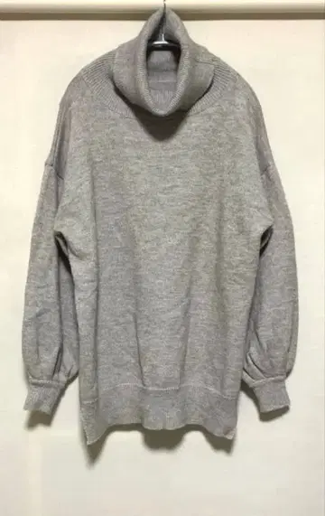 그레이 터틀넥 귀여운 루즈핏 니트 긴 길이 니트 스웨터