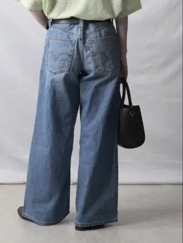 리바이스 쿨 와이드 레그 배기 진 데님 배기
