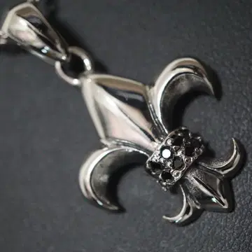 목걸이 실버 925 펜던트 은 정품 백합 문장 흑석 인기