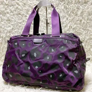 에네스베 보야주 보스턴 백 레오파드 나일론 퍼플 경량