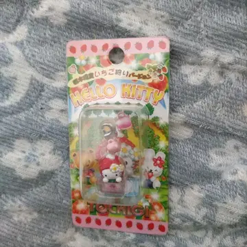 도치기 한정 딸기 따기 키티 지퍼 마스코트