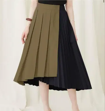 클리닝 완료 STUDIOUS 비대칭 랩 플리츠 스커트