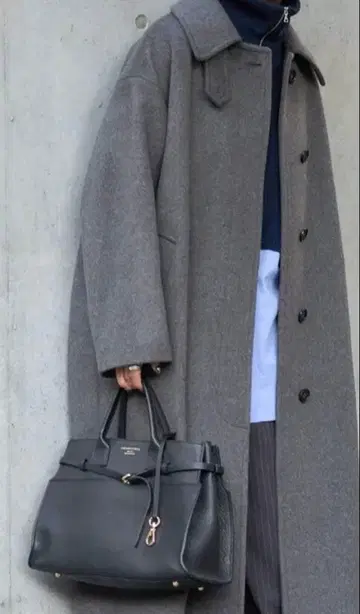 슈퍼 140 비버 스텐카라 코트 그레이 미사용 새상품