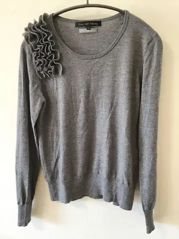 미사용 그린 라벨 릴랙싱 니트 그레이 울 100% 워셔블