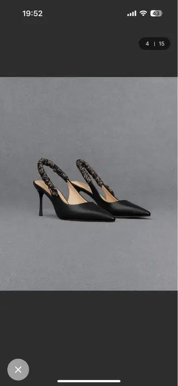 찰스앤키스 가죽 루슈드 프린트 슬링백 펌프스