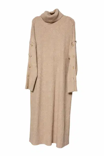 [ 시착만 한 택 없음 ] BITTOKO 베이지 롱 니트 원피스