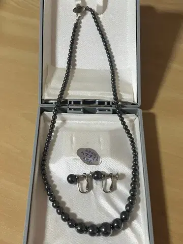 헤마타이트 목걸이&귀찌 세트
