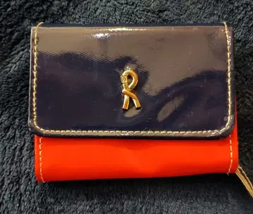 네이비 오렌지 코인 케이스 지갑