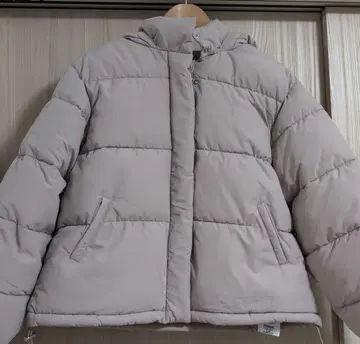 내추럴 꾸뛰르 후드 부착 패딩 자켓 핑크 베이지