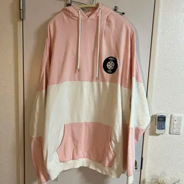 PUNYUS 배색 레코드 자수 후드티