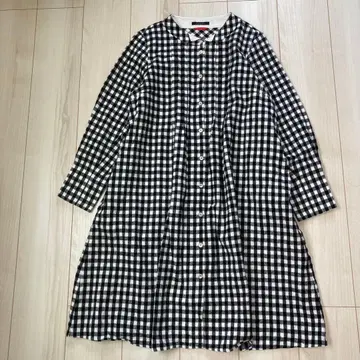 캐시트 기모 코튼 블록 체크 원피스 사이즈 2 루즈핏