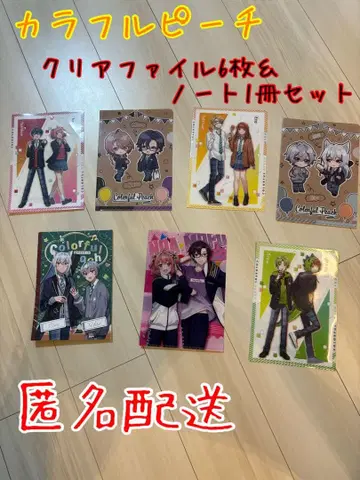 컬러풀 피치 클리어 파일 6장 & 노트 1권 세트 익명 배송