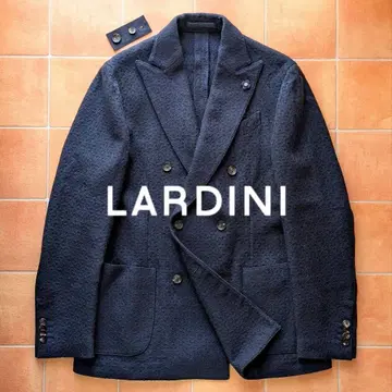 LARDINI 자카드 네이비 자켓 더블 언컨 46 사이즈
