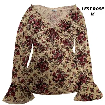 L'EST ROSE 벨로아 페어리 그런지 상의 소매 프릴 티셔츠 M