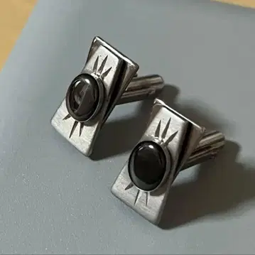 빈티지 커프스 커프링크스 실버 블랙