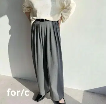 [ 새상품 ] for/c 턱 와이드 팬츠 그레이
