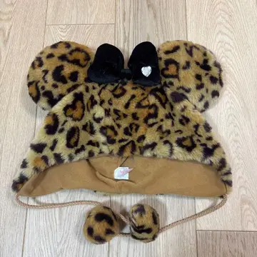 디즈니 표범 무늬 팬캡 브라운