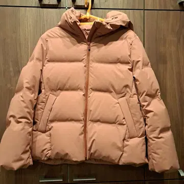 UNIQLO 심리스 다운 후드티 오렌지 M