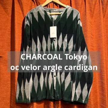 CHARCOAL TOKYO oc velor argle cardigan