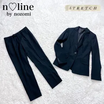 새상품급 엔라인바이노조미 팬츠 수트 셋업 스트레치 실크 혼방