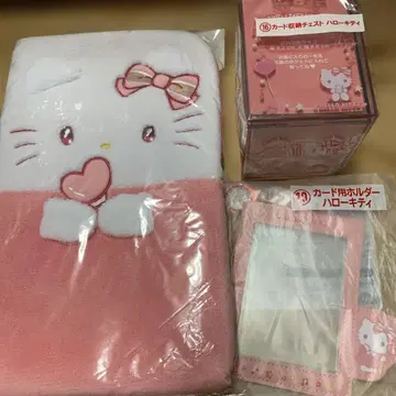헬로키티 3종 세트 응원봉 파우치, 카드 수납 데스크, 카드 홀더