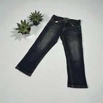 [ any Fam ] 스트레치 데님 크롭 팬츠 다크 네이비 W58-63