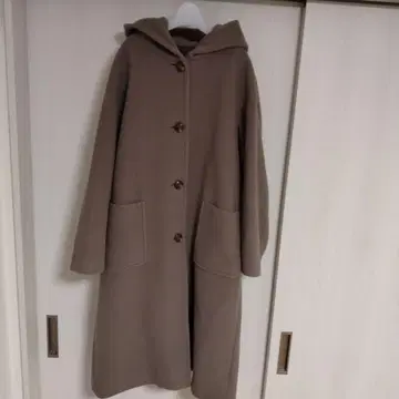 어반 리서치 후드 부착 모카 울 코트