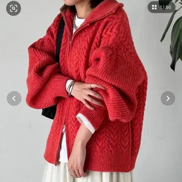 un dix cors 집업 케이블 니트 가디건