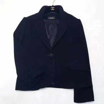 빅 사이즈 레리안 테일러드 자켓 입체 스트라이프 원단 블랙