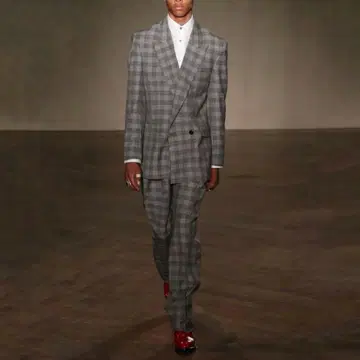 새상품급 Paul Smith 체크 수트 그레이 M L 더블