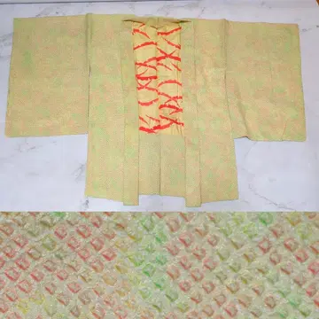 미사용 총쉬보리 순수 실크 실크 겉옷 컬러풀 그라데이션 앤티크