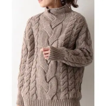 FRAMeWORK 로우 게이지 케이블 니트 보틀넥 풀오버