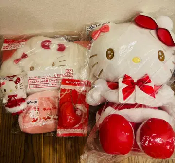 헬로키티 1번 복권 봉제 인형 세트 새상품 1등 라스트 원 파우치