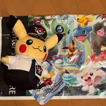 싱가포르 포켓몬 센터 한정 파이롯트 피카츄 봉제 인형