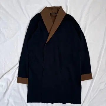 [새상품급] 바이컬러 배색 가운 가디건 여성용 M 롱 기장 시크