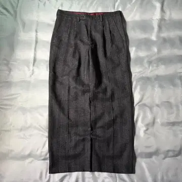 90s vintage 이탈리아제 직조 무늬 스트라이프 투 턱 울 슬랙스