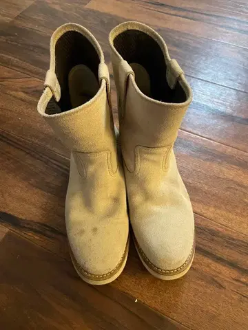 빈티지 호킨스 베이지 스웨이드 남성용 엔지니어 부츠