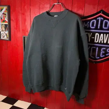 90s USA제 RUSSELL ATHLETIC 무지 맨투맨 다크 그린