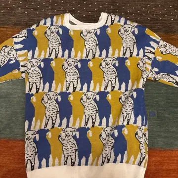 graniph 동물 패턴 니트 스웨터 M 사이즈